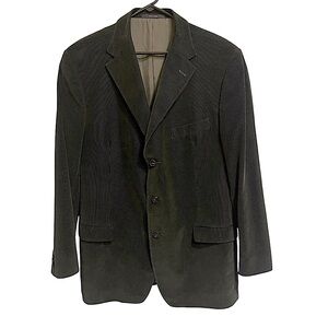 Z Zegna Black Cotton Corduroy Blazer Size 56/46R